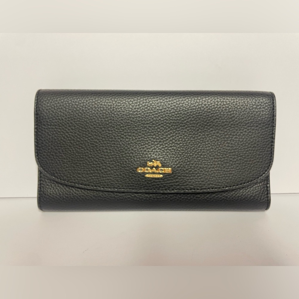 Coach Black Pebbled Leather Wallet